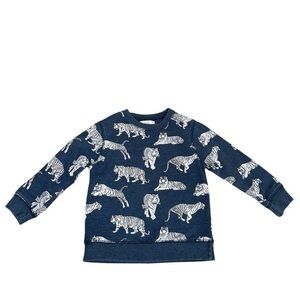 Zara Blue Sweatshirt with White Tiger Design
